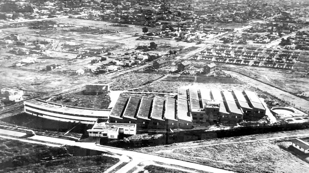 Fabrica de Cuero Fonseca Vista desde arriba, toma hecha por un avion en 1954.